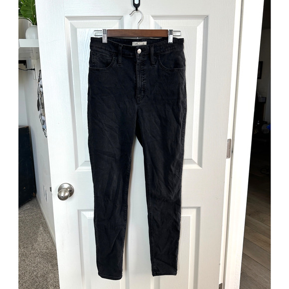 madewell curvy roadtripper black skinny jeans womens 27 high rise stretch denim - Picture 1 of 13